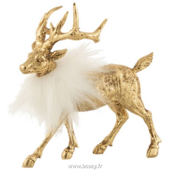 J-Line J Line rennes caribous Jolipa Renne Resine Or Blanc Small.