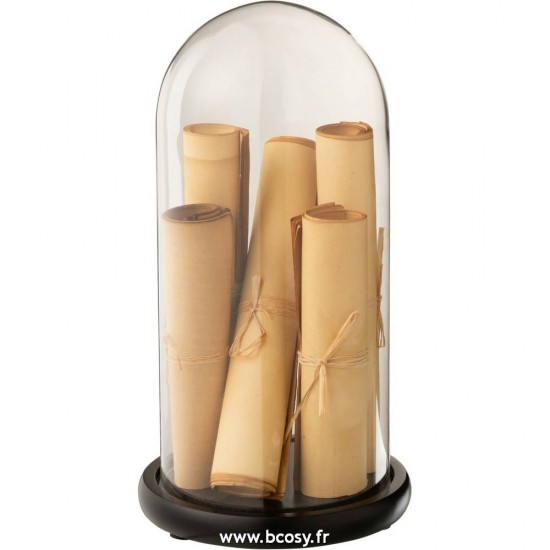 J Line Cloche Parchemin Marron Verre Large L17xB17xH32 cm Jline 17486 by Jolipa 17486