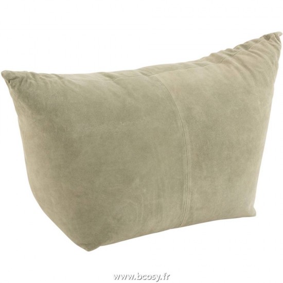 J Line Pouf Ava Bas Cuir Vert L92xB38xH54 cm Jline 17941 by Jolipa 17941