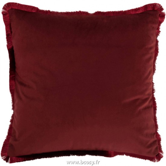 J Line Coussin Alpha Carre Polyester Rouge L45xB45xH4 cm Jline 17961 by Jolipa 17961