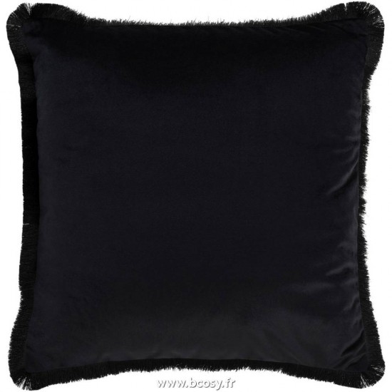 J Line Coussin Alpha Carre Polyester Noir L45xB45xH4 cm Jline 17965 by Jolipa 17965