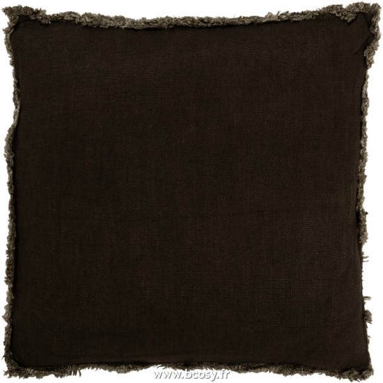 J Line Coussin Franges Carre Coton Vert L45xB45xH4 cm Jline 17981 by Jolipa 17981