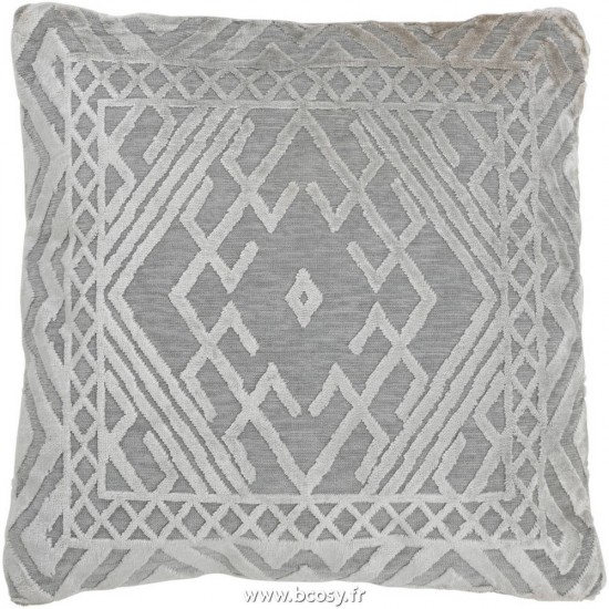 J Line Coussin Vende Polyester Argent L45xB45xH4 cm Jline 18012 by Jolipa 18012