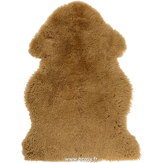 J Line Tapis Peau De Mouton Ocre L50xB80xH4 cm Jline 18026 by Jolipa 18026