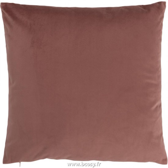 J Line Coussin Carre Velours Rose L45xB45xH10 cm Jline 18061 by Jolipa 18061