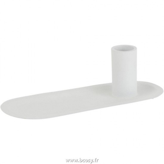 J Line Bougeoir Plateau Metal Blanc L20xB8xH6 cm Jline 18421 by Jolipa 18421