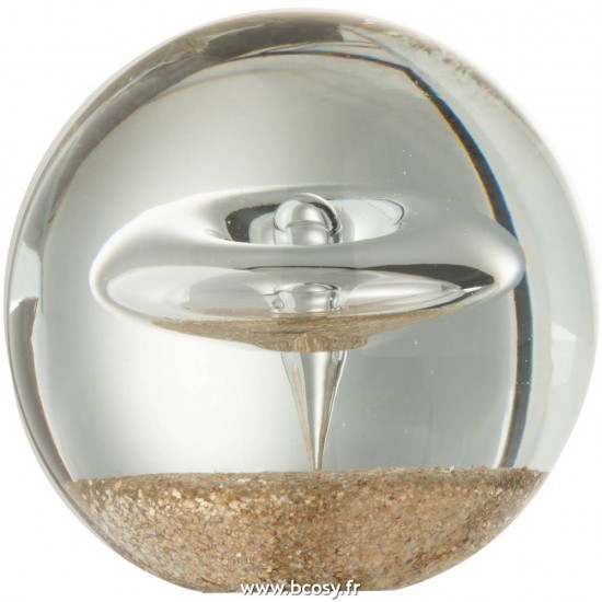 J Line Presse Papier Cercle Or Verre Large L10xB10xH10 cm Jline 18666 by Jolipa 18666