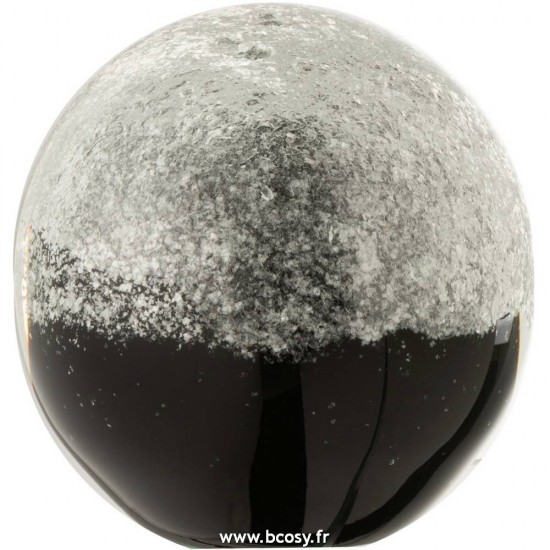 J Line Presse Papier Couches Verre Noir Argent Large L10xB10xH10 cm Jline 18680 by Jolipa 18680