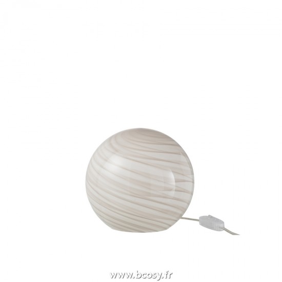 J Line Lampe Dany Lignes Rond Verre Gris Small L20xB20xH18 cm Jline 20634 by Jolipa 20634