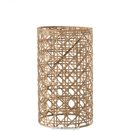 J Line Photophore Candice Verre Rotin Naturel Large L14xB14xH25 cm Jline 21378 by Jolipa 21378