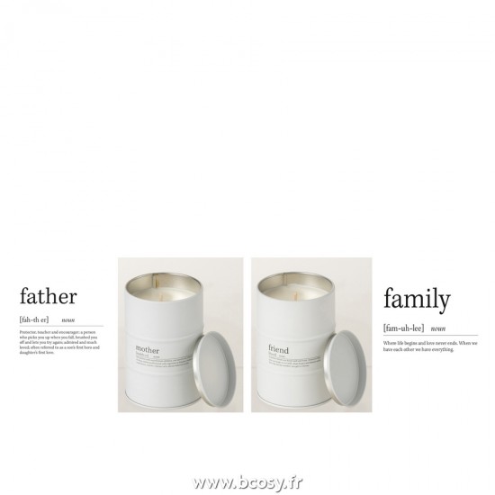 J Line Bougie Parfumee Famille Anglais Francais Blanche 70H L8xB8xH11 cm Jline 21900 by Jolipa 21900 Assortiment de 4 pcs