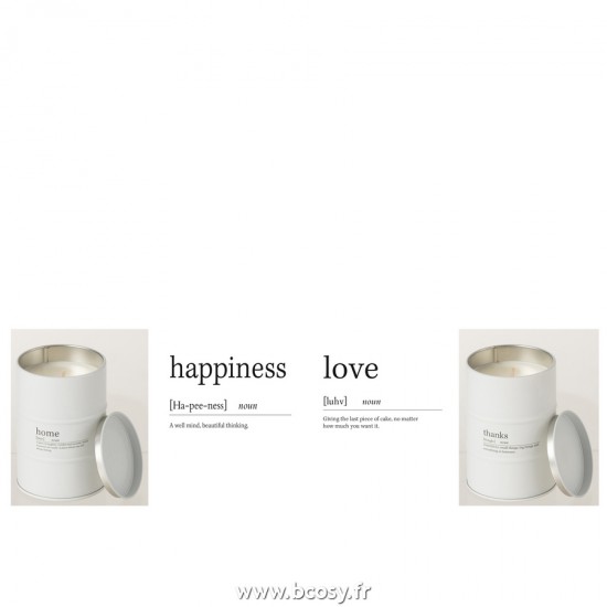 J Line Bougie Parfumee Quote Anglais Francais Blanche 70H L8xB8xH11 cm Jline 21901 by Jolipa 21901 Assortiment de 4 pcs