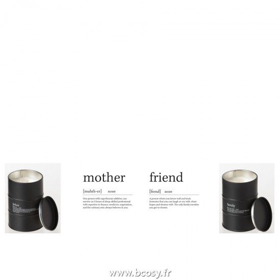 J Line Bougie Parfumee Famille Anglais Francais Noire 70H L8xB8xH11 cm Jline 21902 by Jolipa 21902 Assortiment de 4 pcs