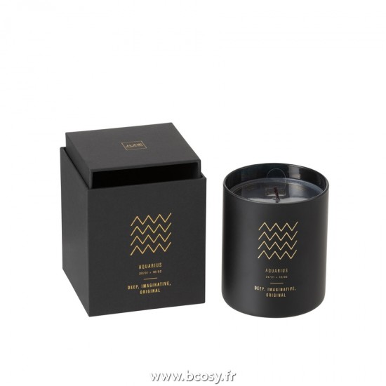 J Line Bougie Parfumee Astro Verseau Noire50H L9xB9xH10 cm Jline 21928 by Jolipa 21928
