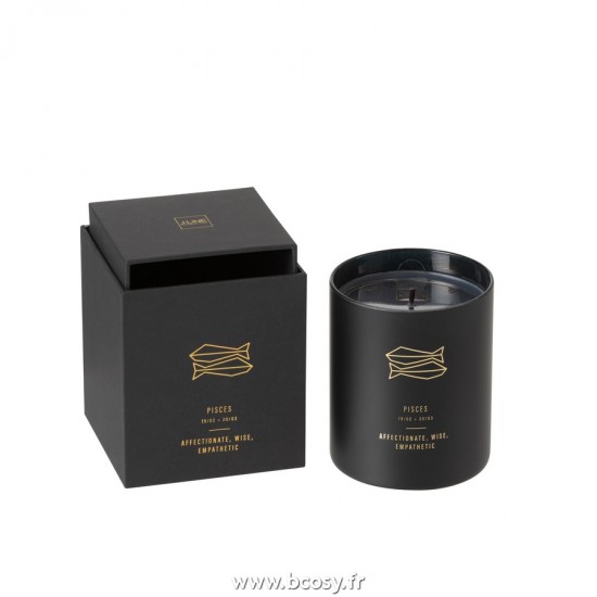 J Line Bougie Parfumee Astro Poisson Noire 50H L9xB9xH10 cm Jline 21930 by Jolipa 21930
