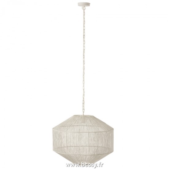 J Line Lampe Suspendue Metal Mat Blanc L60xB60xH48 cm Jline 22094 by Jolipa 22094