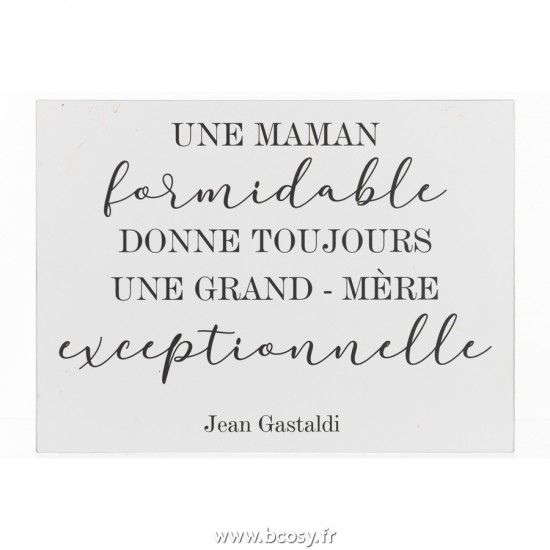 J Line Pancarte Texte Francais Maman Metal Blanc Noir L61xH45 cm Jline 22341 by Jolipa 22341