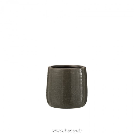 J-Line cachepots de fleur Jolipa J Line Jline Cachepot Uni Ceramique Gris Small