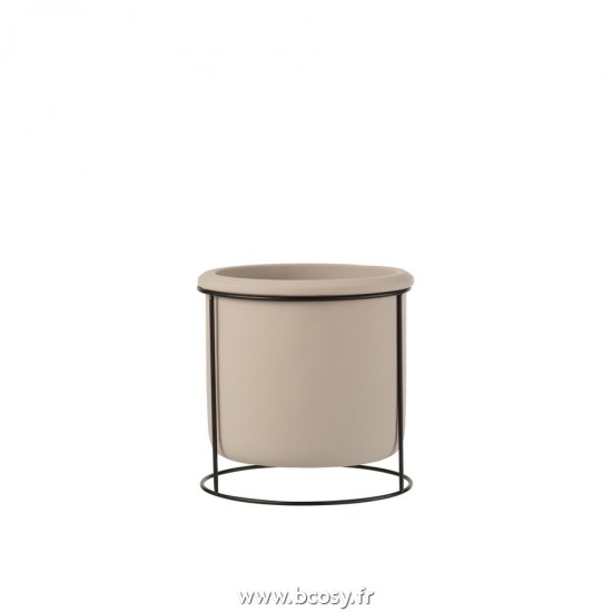 J Line Cachepot Suspendu Ciment Taupe Small L17xB17xH15 cm Jline 22778 by Jolipa 22778