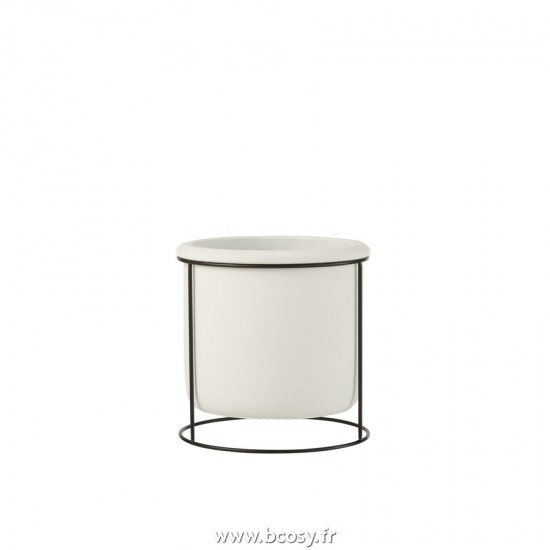 J Line Cachepot Suspendu Ciment Blanc Small L17xB17xH15 cm Jline 22782 by Jolipa 22782