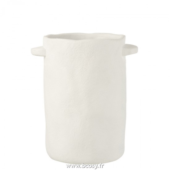 J-Line J Line Grands vases Grand vase Vases hauts Vase haut. Jolipa Pot Allonge Gustave Ciment Blanc.