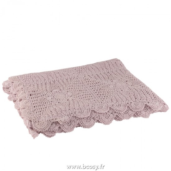 J Line Nappe Mia dentelles Coton Violet L130xB180 cm Jline 23064 by Jolipa 23064
