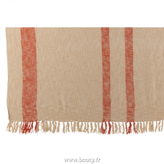 J Line Plaid Emma Cotton Orange L140xB180 cm Jline 23170 by Jolipa 23170