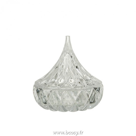 J Line Pot Pointe Verre Taille Transparent L13xB13xH13 cm Jline 23551 by Jolipa 23551