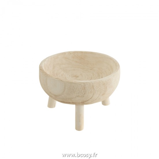 J-Line plats Jolipa J Line Jline Bol Sur Trépied Paulownia Bois Blanc