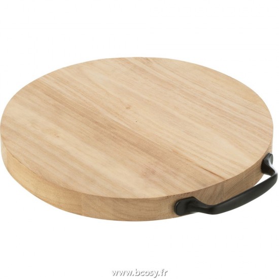 J Line Planche Ronde Bois Naturel Small L33xB30xH3 cm Jline 25708 by Jolipa 25708