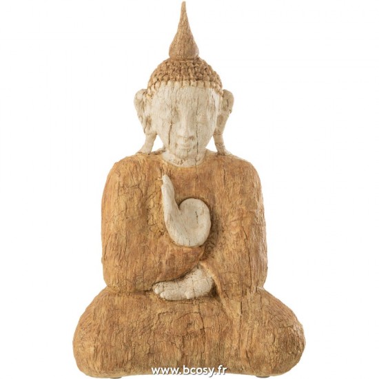 J Line Bouddha Assis Poly Naturel Beige Large L26xB16xH40 cm Jline 26493 by Jolipa 26493