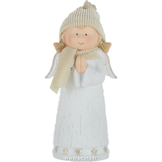 J Line Ange Led Poly Blanc Small L8xB6xH17 cm Jline 26986 by Jolipa 26986