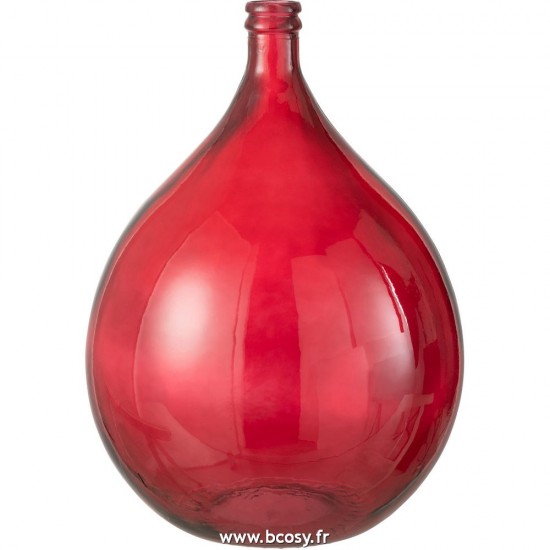 J Line Vase Verre Rouge Large L40xB40xH56 cm Jline 27048 by Jolipa 27048