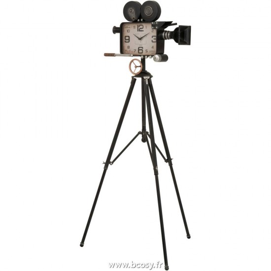 J Line Horloge Camera Sur Pied Metal Noir 158 Jline 2724 by Jolipa 2724