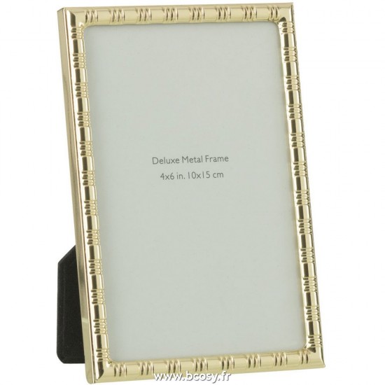 J Line Cadre Photo Bord Lignes Arrondies 10X15 Metal Or Small L11xH16 cm Jline 27410 by Jolipa 27410