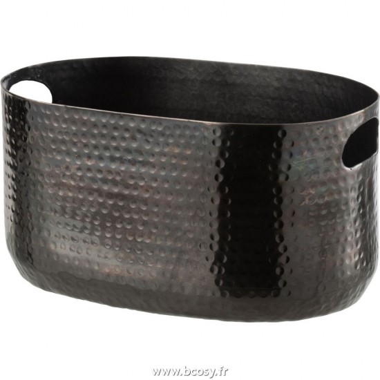 J Line Sceau A Champagne Motif Aluminium Noir L40xB25xH20 cm Jline 28818 by Jolipa 28818