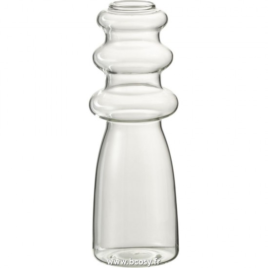 J Line Vase Luna Verre Transparent Large L7xB7xH20 cm Jline 28867 by Jolipa 28867