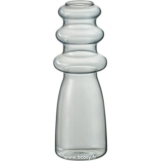 J Line Vase Luna Verre Bleu Large L7xB7xH20 cm Jline 28876 by Jolipa 28876