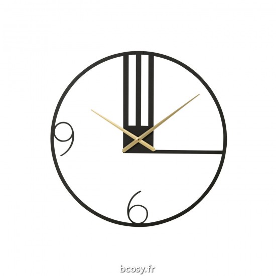 J Line Horloge Ligne Metal Noir Large L69xB69 cm JLine 30013 by Jolipa 30013.