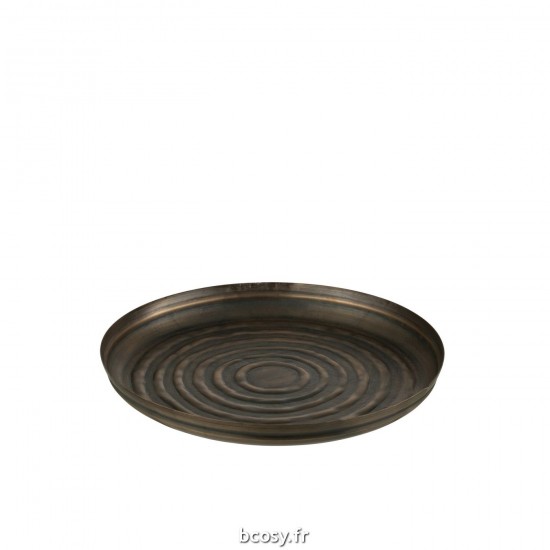 J Line Plateau Rond Classique Fer Bronze S L41xB41xH5 cm JLine 30161 by Jolipa 30161.