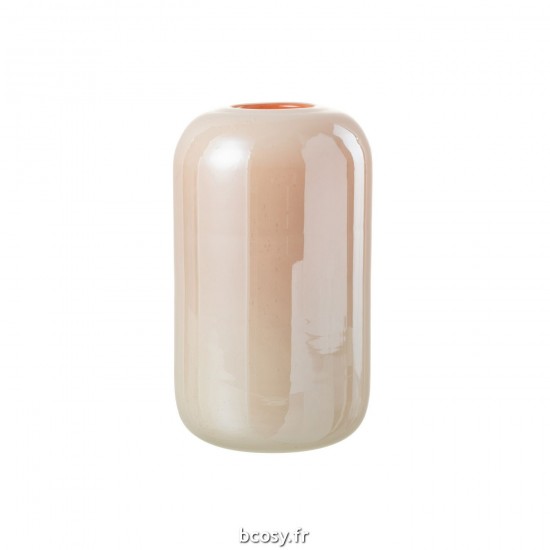 J Line Vase Julien Verre Orange Rose Large L17xB17xH29 cm JLine 30173 by Jolipa 30173.