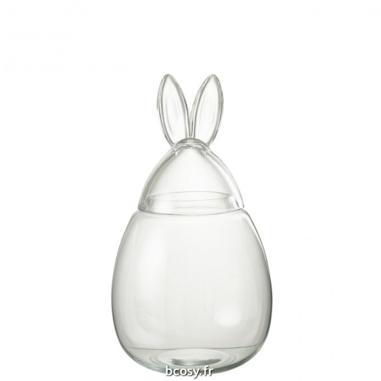 J Line Pot Lapin Verre Transparent Large L23xB23xH39 cm JLine 30666 by Jolipa 30666.