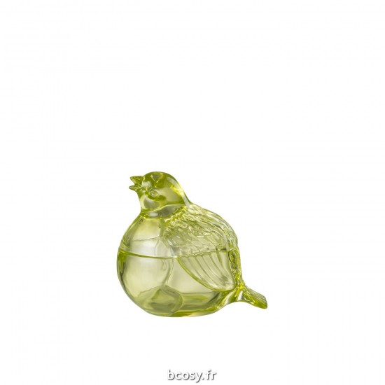 J Line Jarre Pigeon Verre Vert L14xB13xH13 cm JLine 30671 by Jolipa 30671.