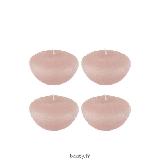 J Line Boite 4 Bougies Flottantes Rose Large 8H L8xB8xH4 cm JLine 32317 by Jolipa 32317.