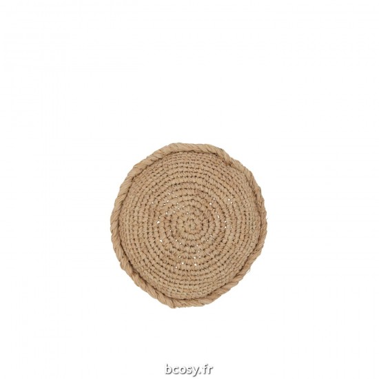 J Line Coussin Rond 1 Cote Roseau Textile Naturel L34xB34xH10 cm JLine 33421 by Jolipa 33421.