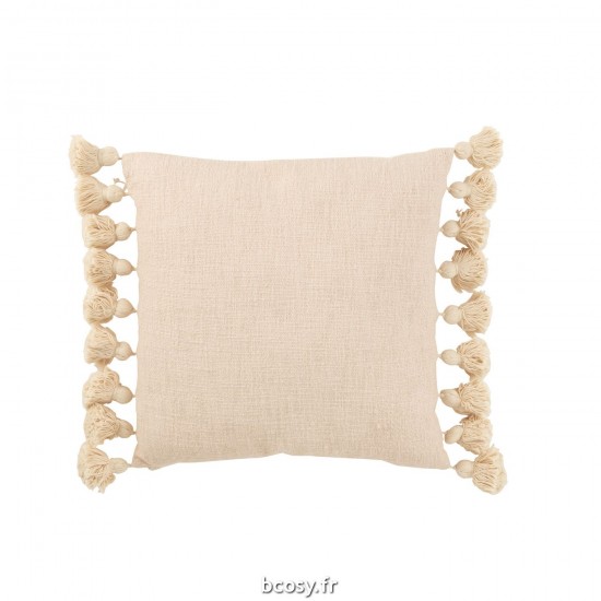 J Line Coussin Floches Coton Peche Carre L49xB47 cm JLine 33935 by Jolipa 33935.