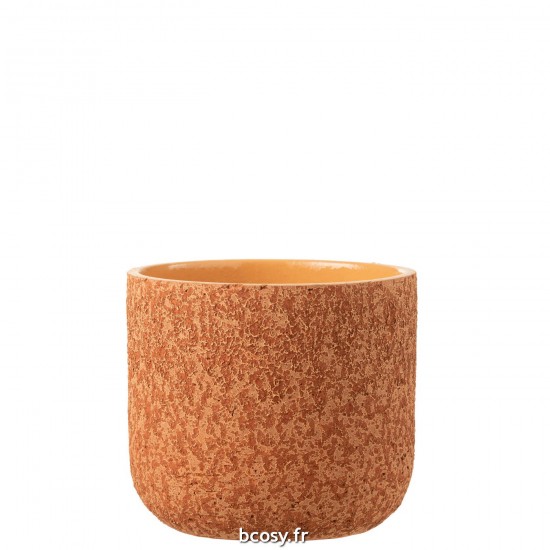 J Line Cachepot Rugueux Ceramique Terracotta X Large L25xB25xH22 cm JLine 34134 by Jolipa 34134.