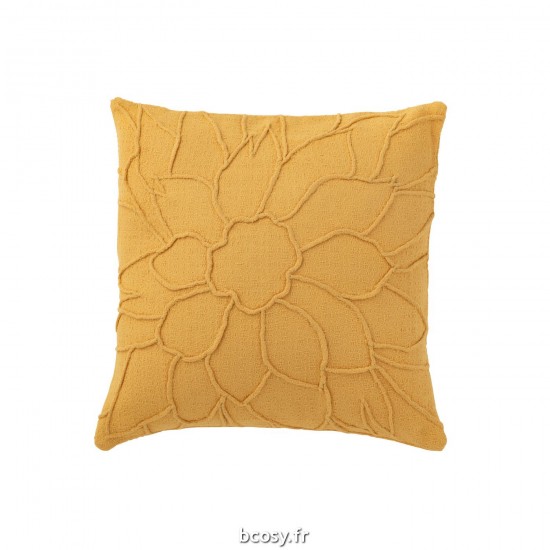 J Line Coussin Fleur Textile Orange L43xB43xH10 cm JLine 34171 by Jolipa 34171.