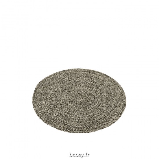 J Line Tapis Miami Outdoor Poly Noir Blanc Small L119xB119 cm JLine 34329 by Jolipa 34329.