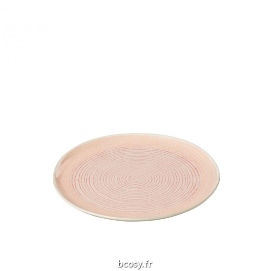 J Line Assiette Noa Porcelaine Saumon Small L22xB22xH2 cm JLine 34345 by Jolipa 34345 Assortiment de 4 pcs.
